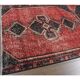 Geometric Turkish hand-knotted red distressed runner 88x321