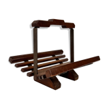 Modernist Oak Magazine Rack, 1970s