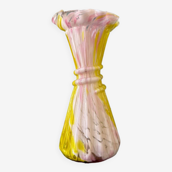 Vase ancien en verre de Clichy soufflé