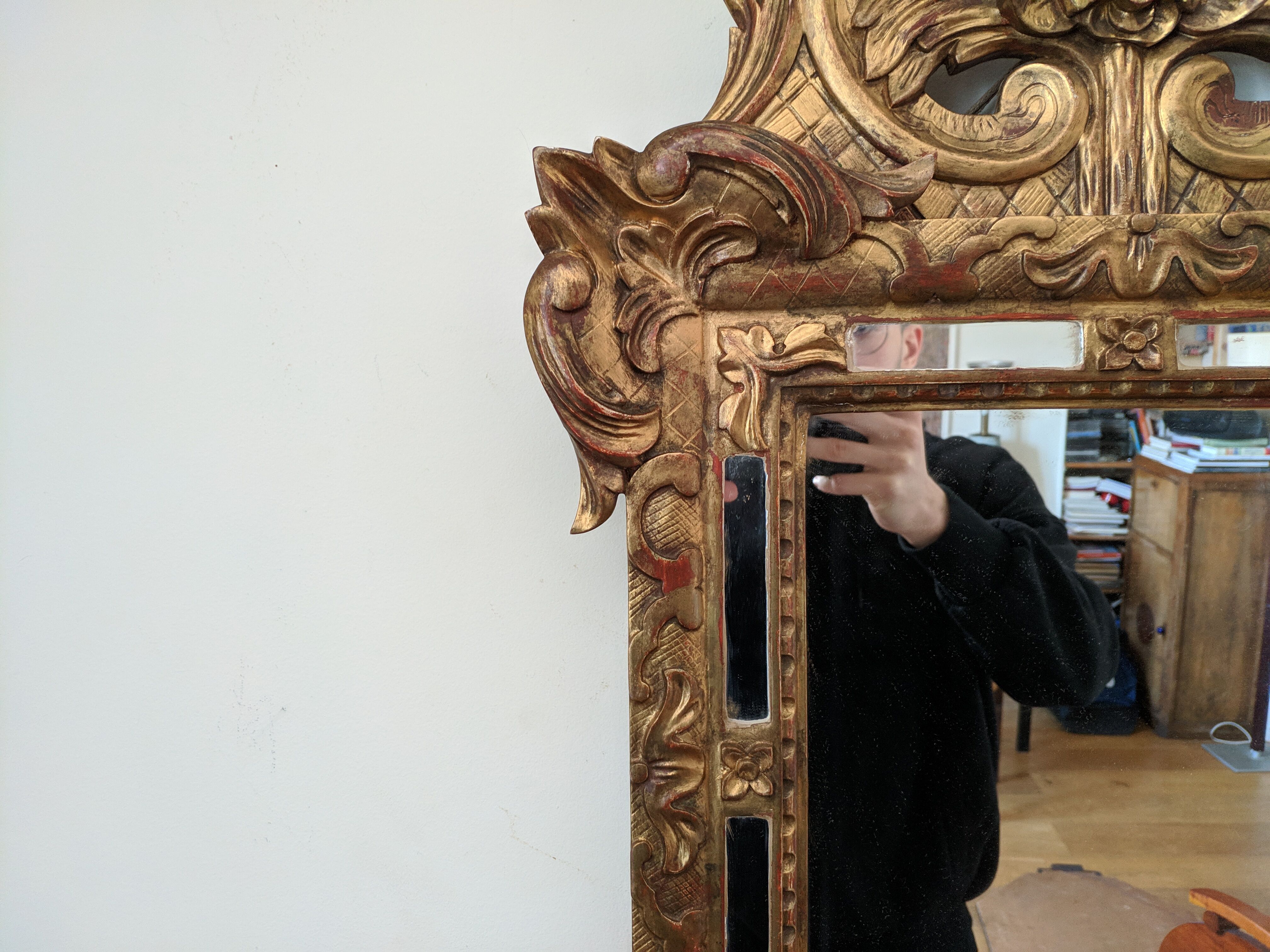 Gilded wooden mirror 69x38cm