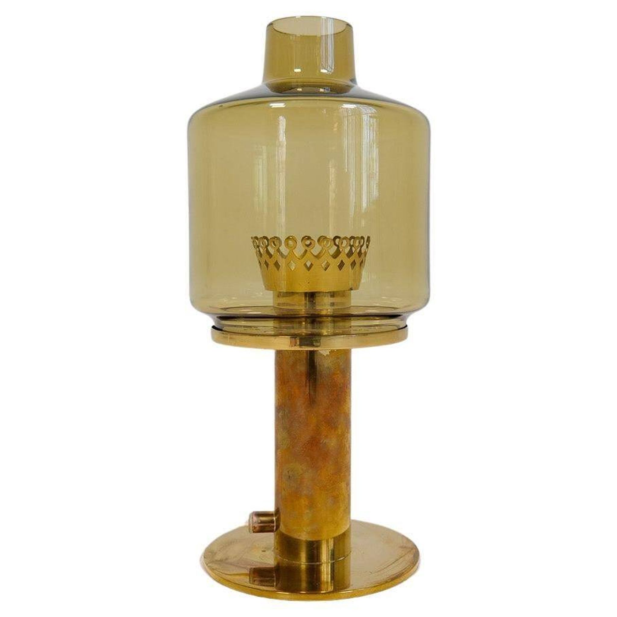 Hans-Agne Jakobsson Table Lamp Model B-102 in brass and glass, 1960s, Sweden