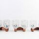 Set de 3 appliques en cuivre et verre