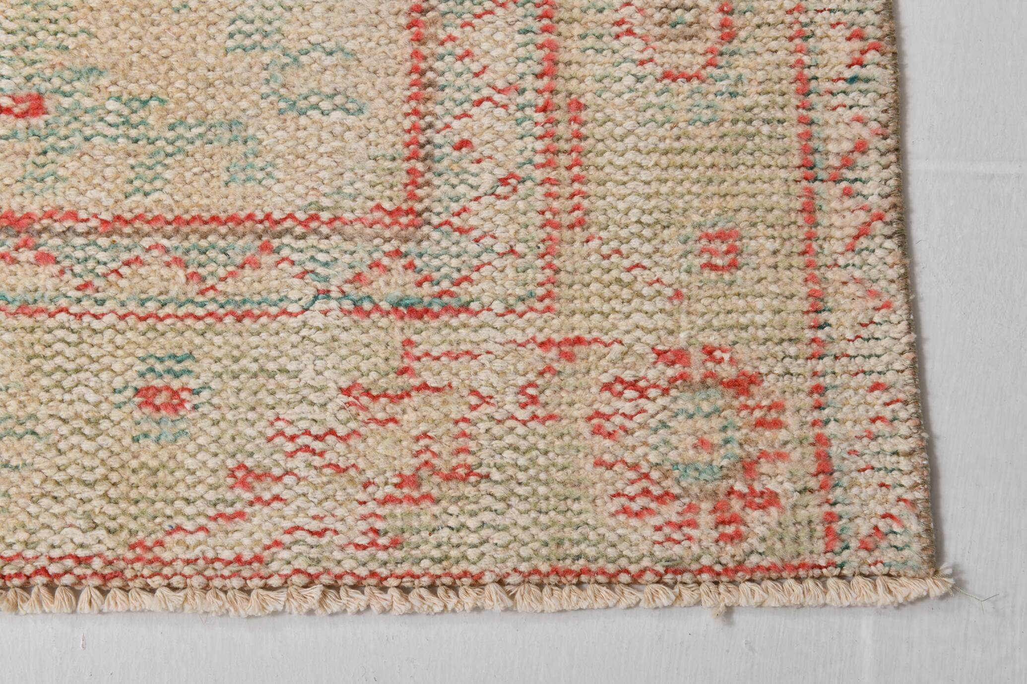 6x10 Pale Red Cream Turkish Vintage Rug,  172x295Cm SK 21080