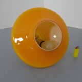 Orange glass ceiling light from Doria, Germany, 1960s.