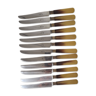 24 couteaux manche bakélite Art déco