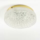 Large Murano Ice Glass Flush Mount/Ceiling Light from Doria Leuchten, Germany, 1960s