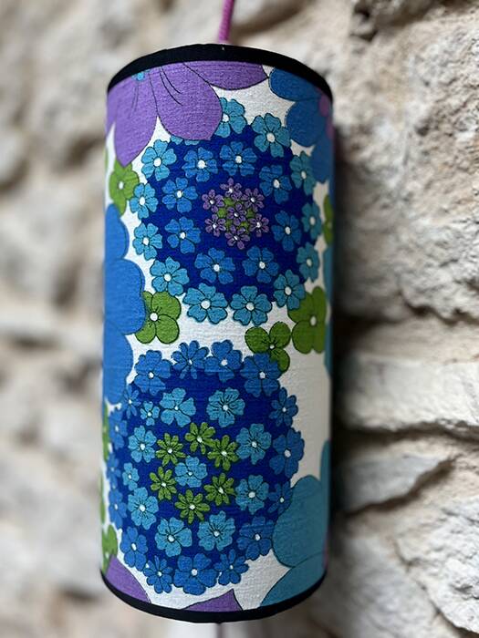 Vintage blue portable lamp