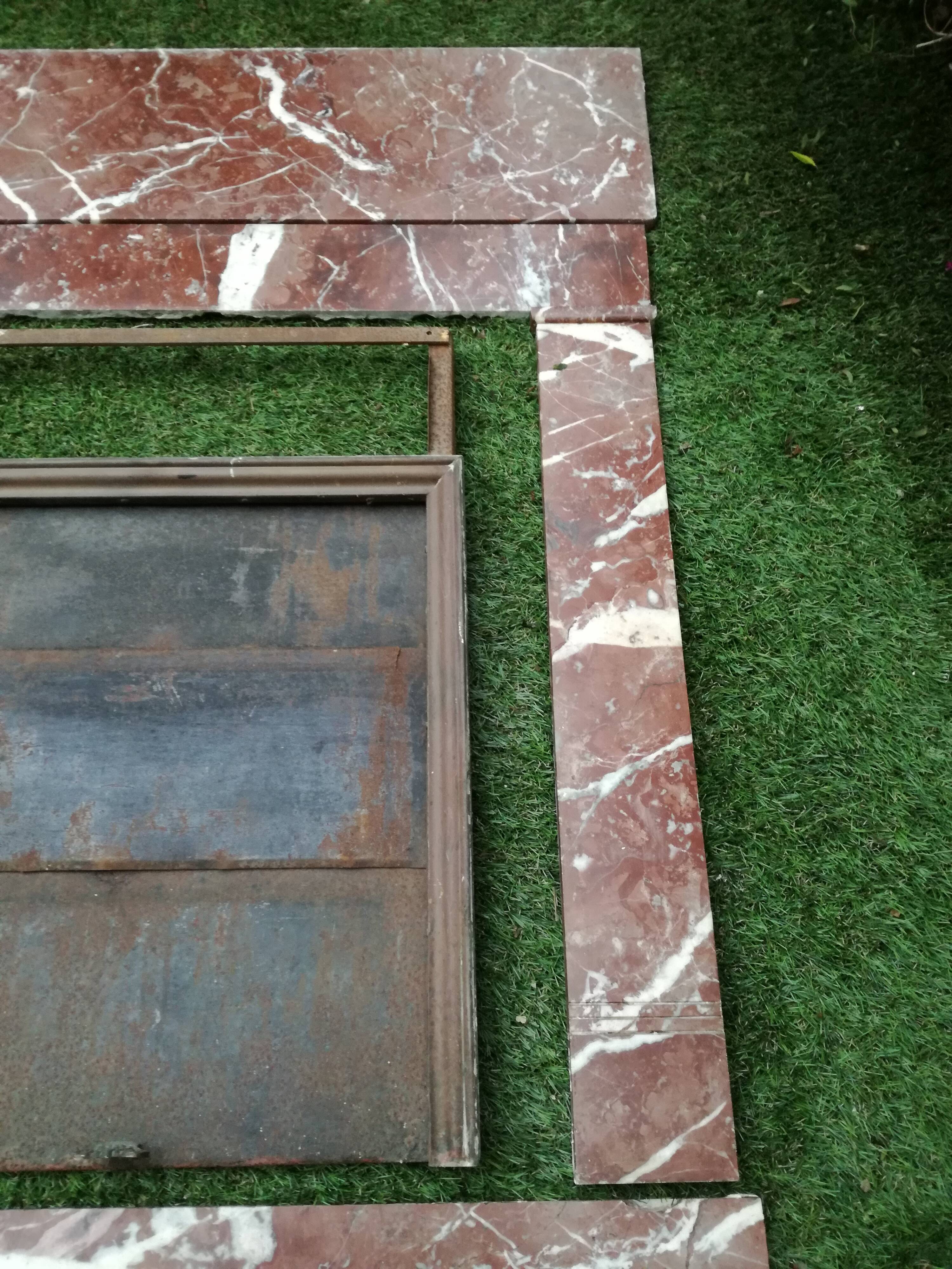 Fireplace in red marble from Languedoc