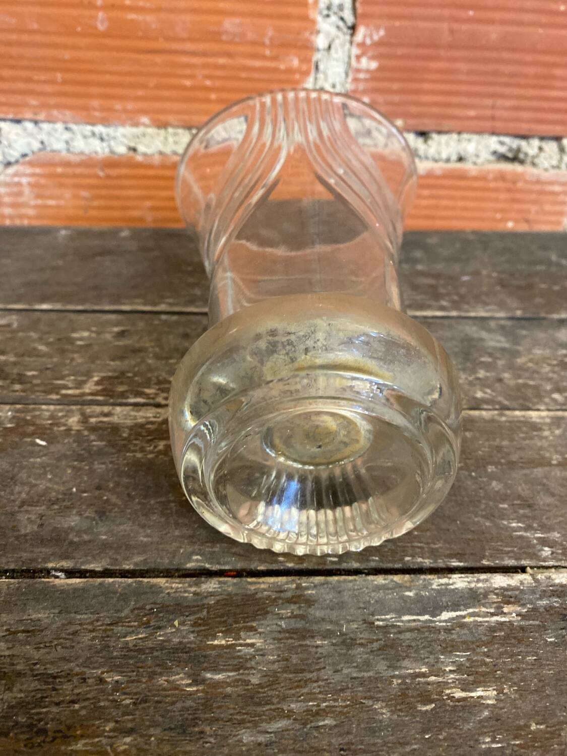 Vintage 1970s Moulded Glass Vase
