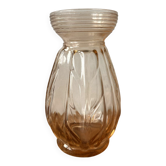 Vase pour bulbes verre rosé art déco 