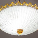 Set of 2 Italian Yellow Large Size Murano Glass Ceiling Fixture, Murano, 19