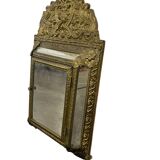 Wall cabinet / vintage mirror in gilded brass