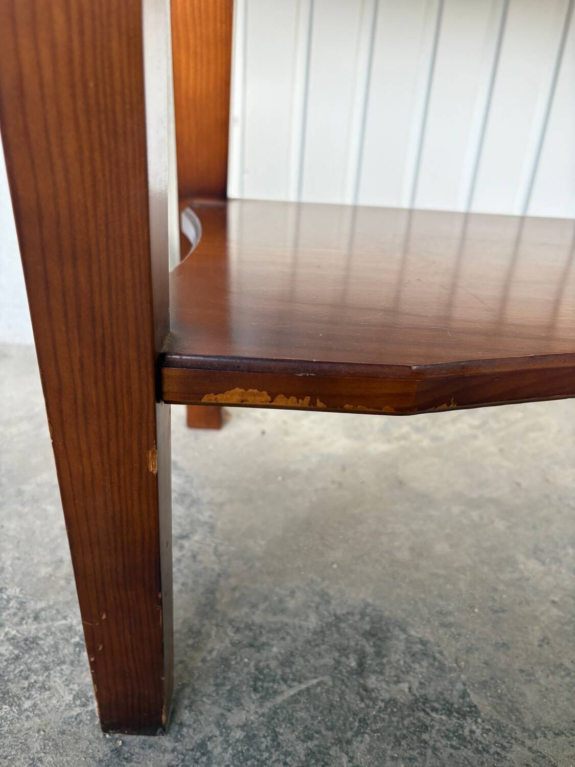 Large console in Calacatta Viola marble & solid cherry wood.