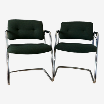 Pair of armchairs Stafor bottle green