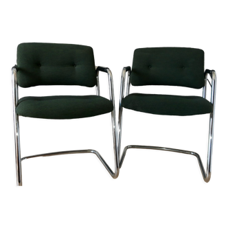 Pair of armchairs Stafor bottle green
