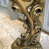 Carved wooden and marble console