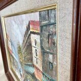 Tableau encadré huile sur toile signée Burnett