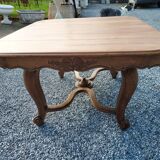 Table carrée style louis xv en merisier massif