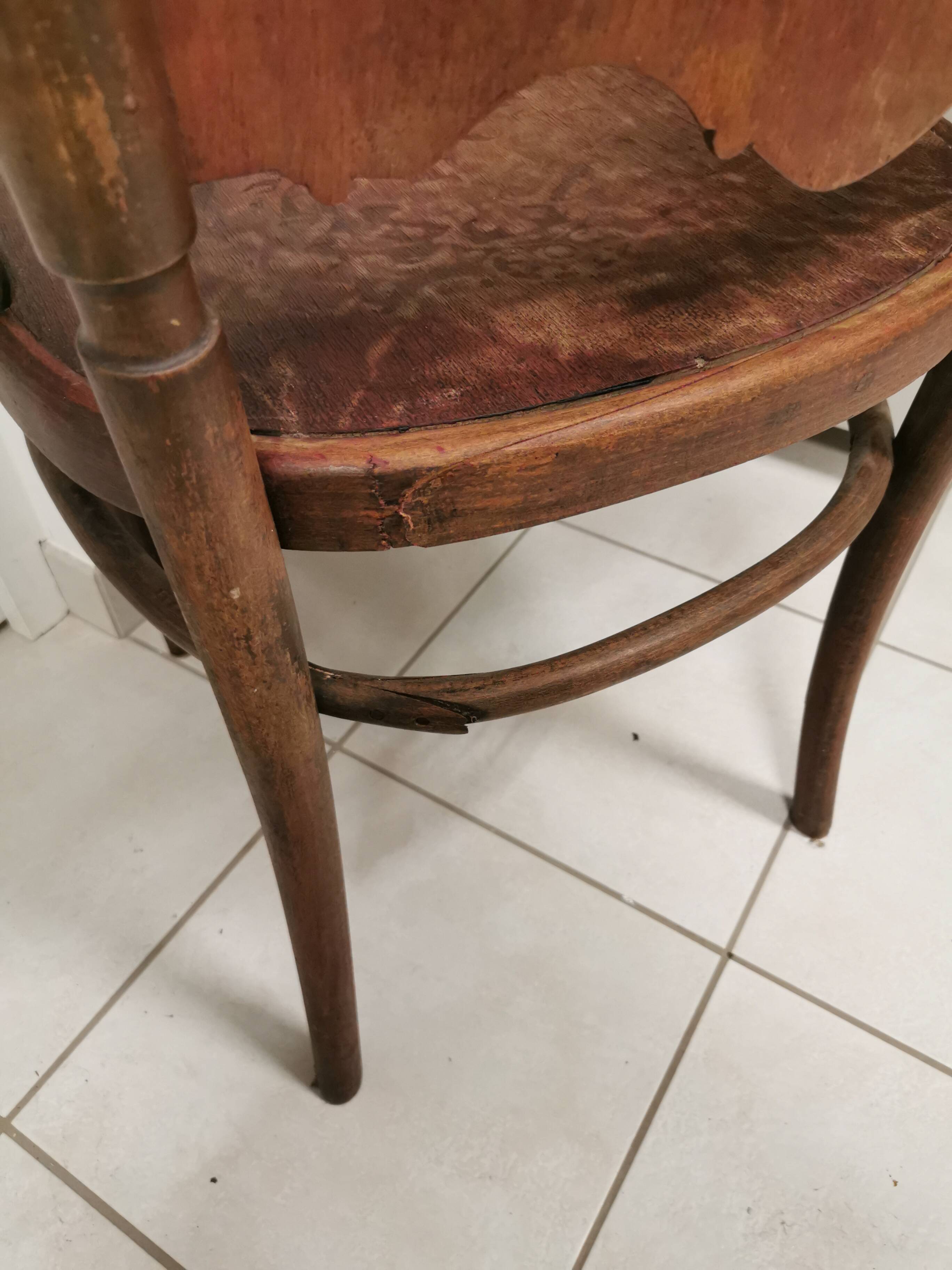 Old fischel armchair, bentwood chair