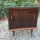 Vintage bar with swivel door in varnished mahogany