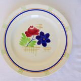 Vintage round serving dish from the Gien factory, Robinson model, in porcelain