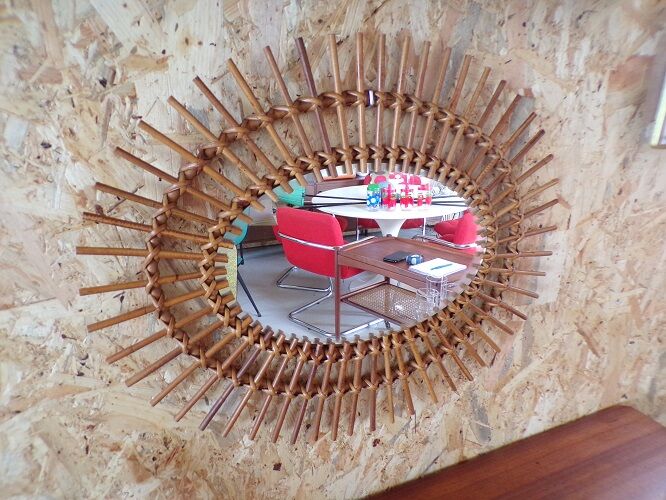 Rattan mirror