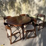 Vintage Baumann sleigh chairs with table
