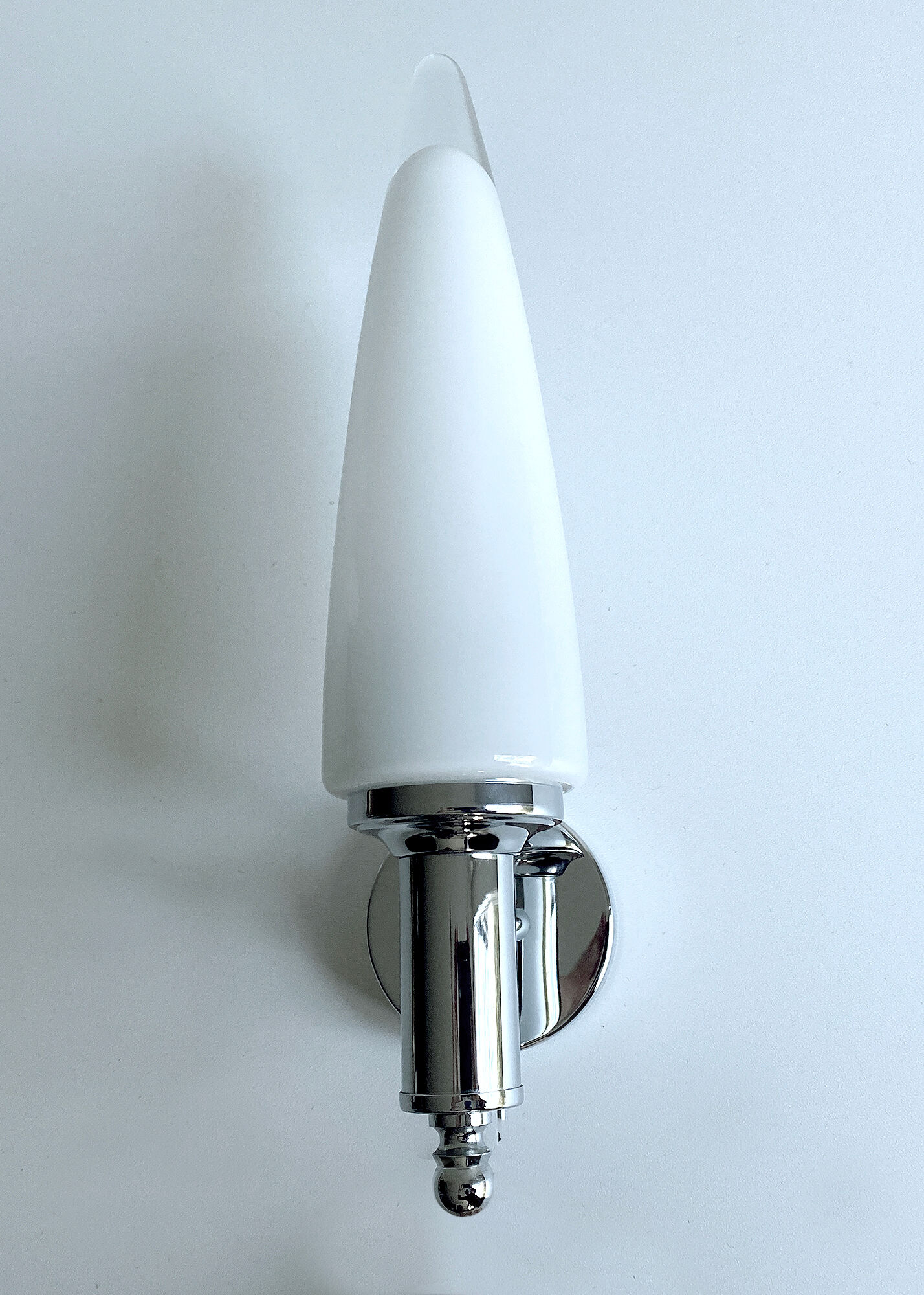 Pair Vintage Wall Lamps, Murano Glass Chrome, 70 Years