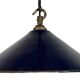 Industrial British Dark Blue Enamel Factory Pendant Lamp, 1950s