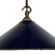 Industrial British Dark Blue Enamel Factory Pendant Lamp, 1950s