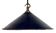 Industrial British Dark Blue Enamel Factory Pendant Lamp, 1950s