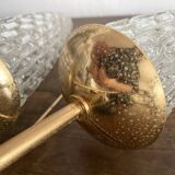 Pair of wall sconces from the 60s, gold metal and tulips.