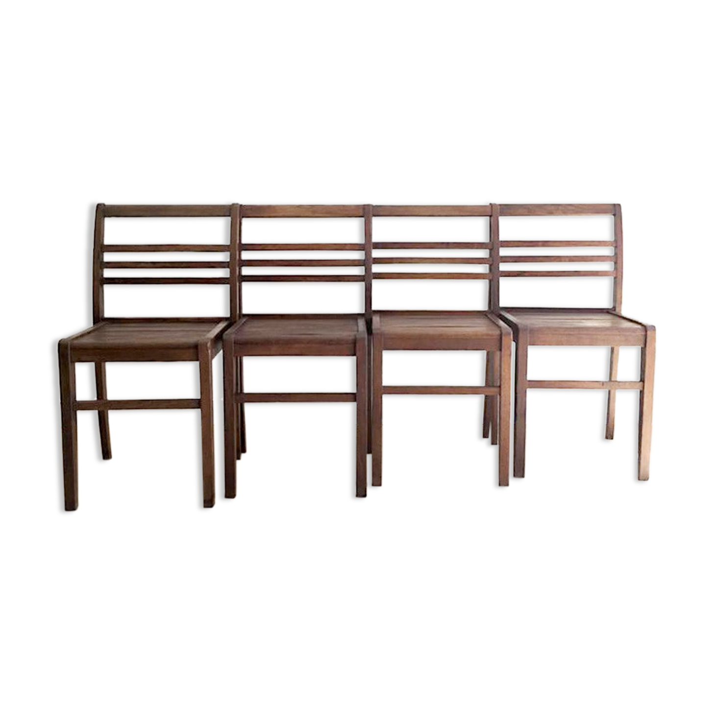 René Gabriel chairs, solid oak reconstruction furniture (Circa 1940)
