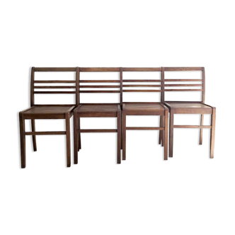 René Gabriel chairs, solid oak reconstruction furniture (Circa 1940)