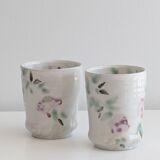 Set of 2 handmade ceramic mugs, signed