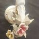 Set von 2 Shabby Chic Wandlampen Tole Schmiedeeisen Porzellan Rosen Blumen