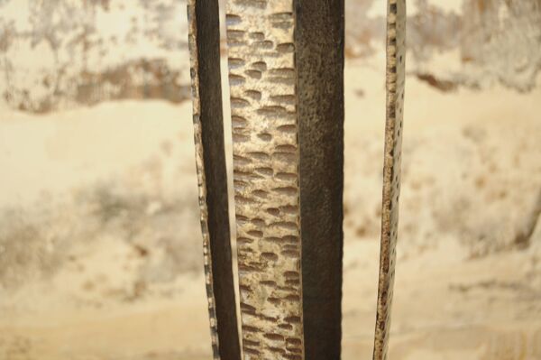 Sellette Fer Forgé et Bois - Table d'Appoint Art Déco - Meuble Colonne