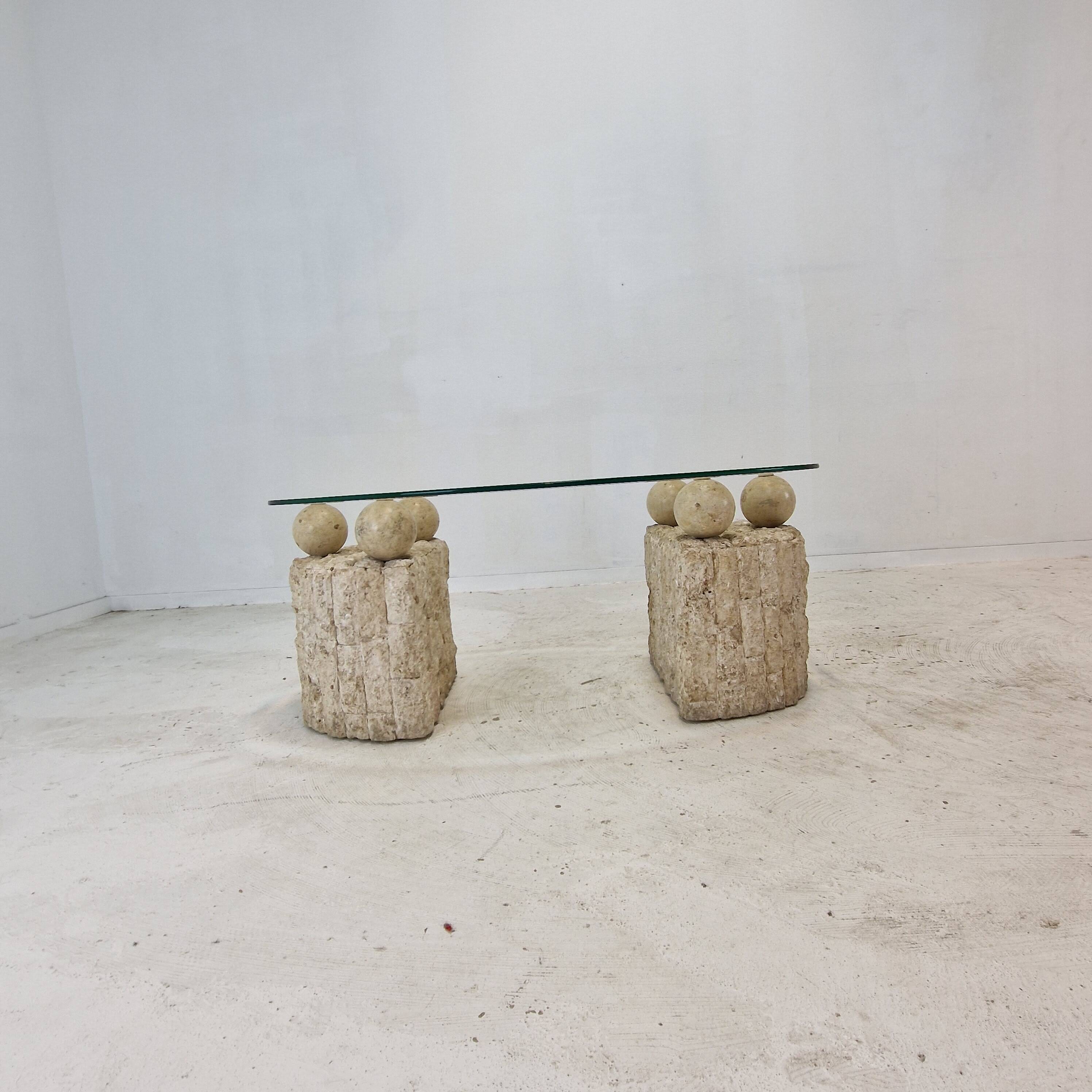 Magnussen Ponte Mactan Stone Coffee or Fossil Stone Table, 1980s
