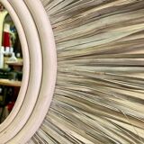 Sunburst Mirror in Rattan and Palm Leaf
