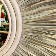 Sunburst Mirror in Rattan and Palm Leaf