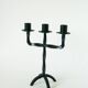 three-light wrought iron candlestick, Brutalist, 1970