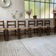 6 straw and oak chairs, mountain furniture