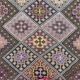 Tapis kilim turc vintage 377x152 cm en laine, grand.