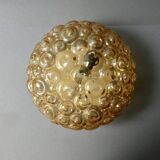 Amber glass ceiling light from the 70s