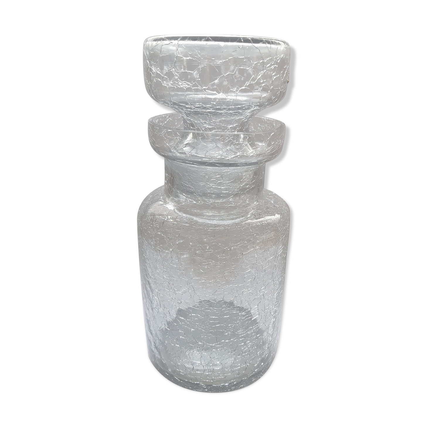 Apothecary bottle cracked glass