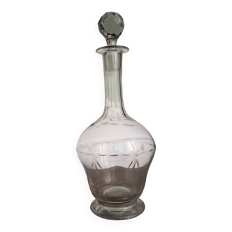 Blown glass wine carafe