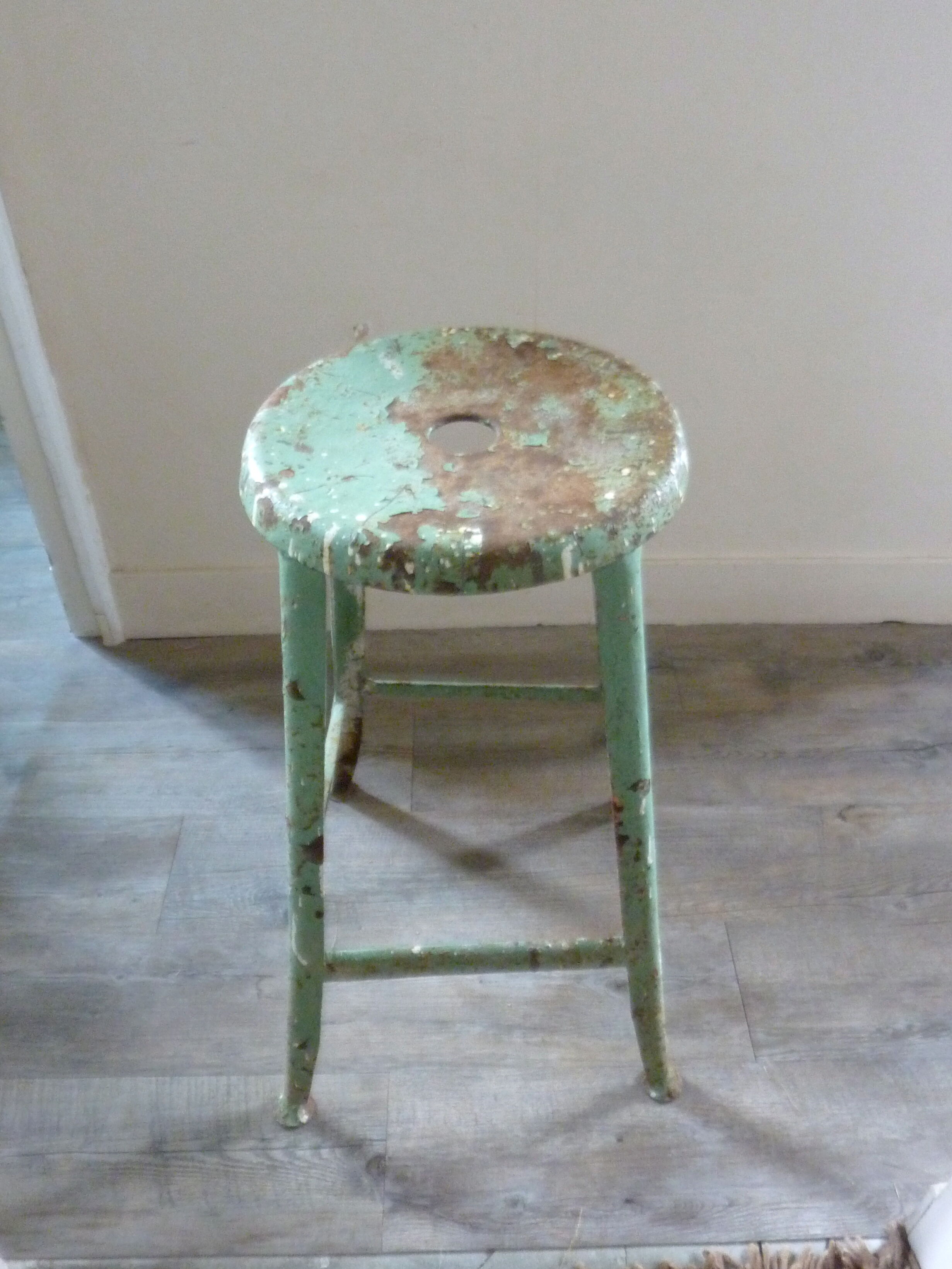 Workshop metal stool green Nicolle