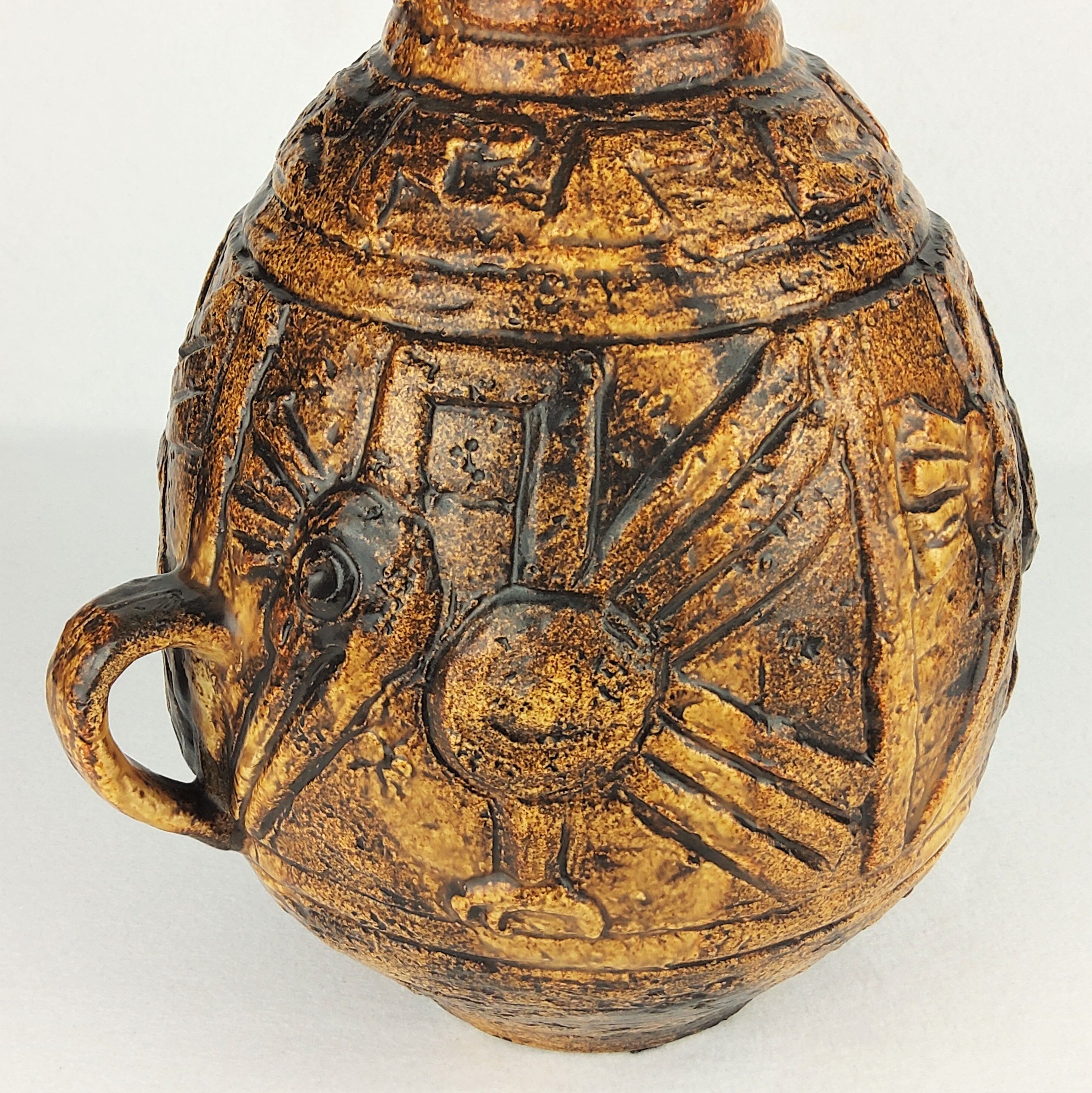 Vase au décor Aztèque de Jasba 1960 - Keramik