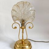 Glass bedside lamp with petal pattern, 50s