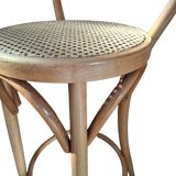 Set di 4 Sgabelli Thonet Style in Legno Curvato e Paglia di Vienna '70